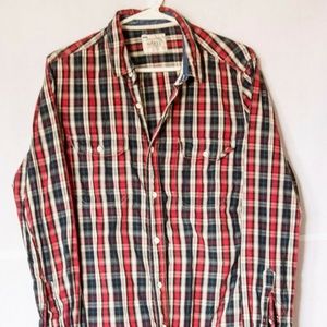 Men's White Picket Fence Small Plaid Button-Down S